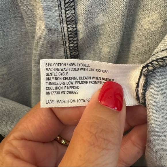 Knox Rose Women’s Cotton Blend Paisley High Waist Chino Shorts Charcoal Sz Large - Picture 8 of 8